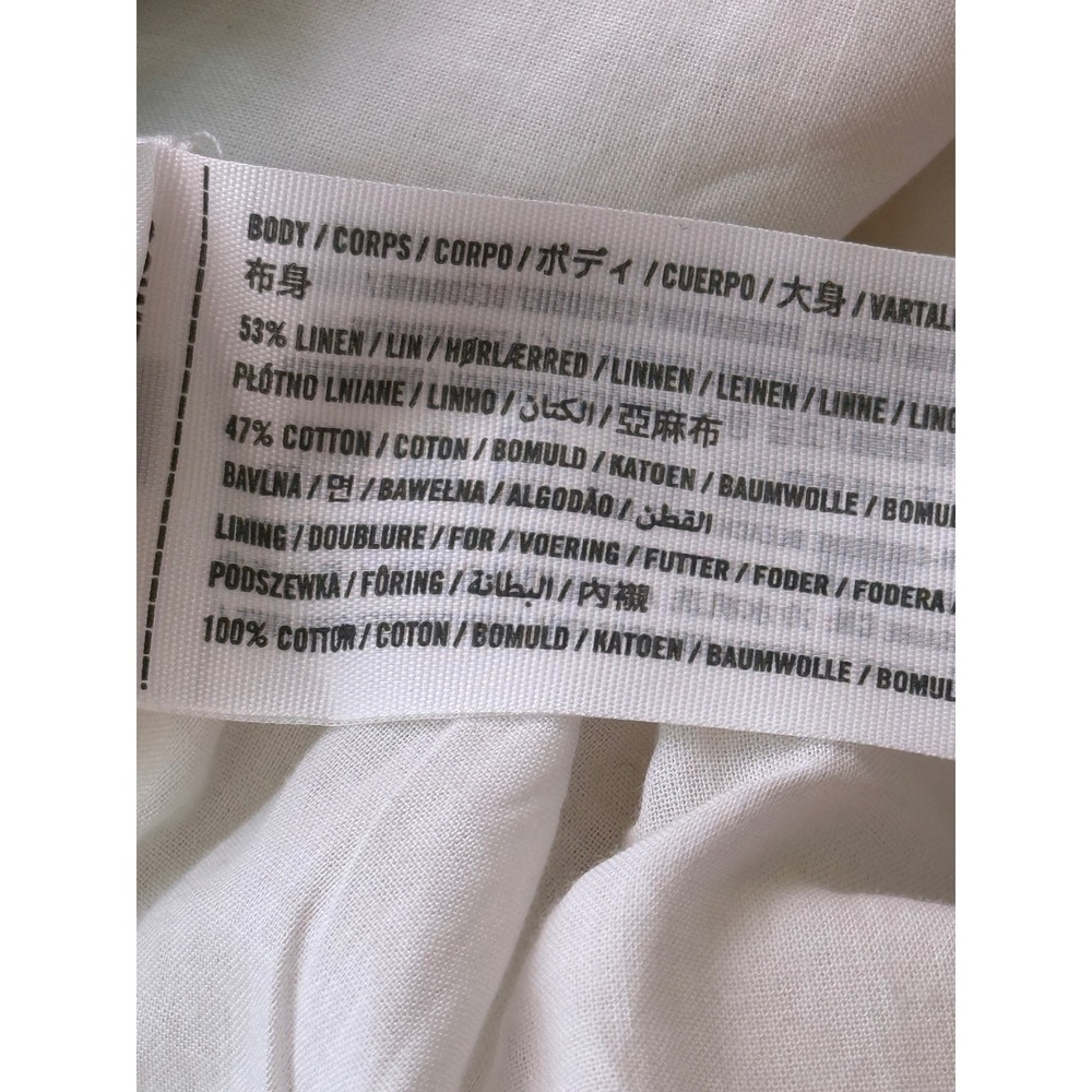 Abercrombie & Fitch Women Cream Linen Blend Crop Pants Size 16 33 Flat Front - Picture 6 of 13